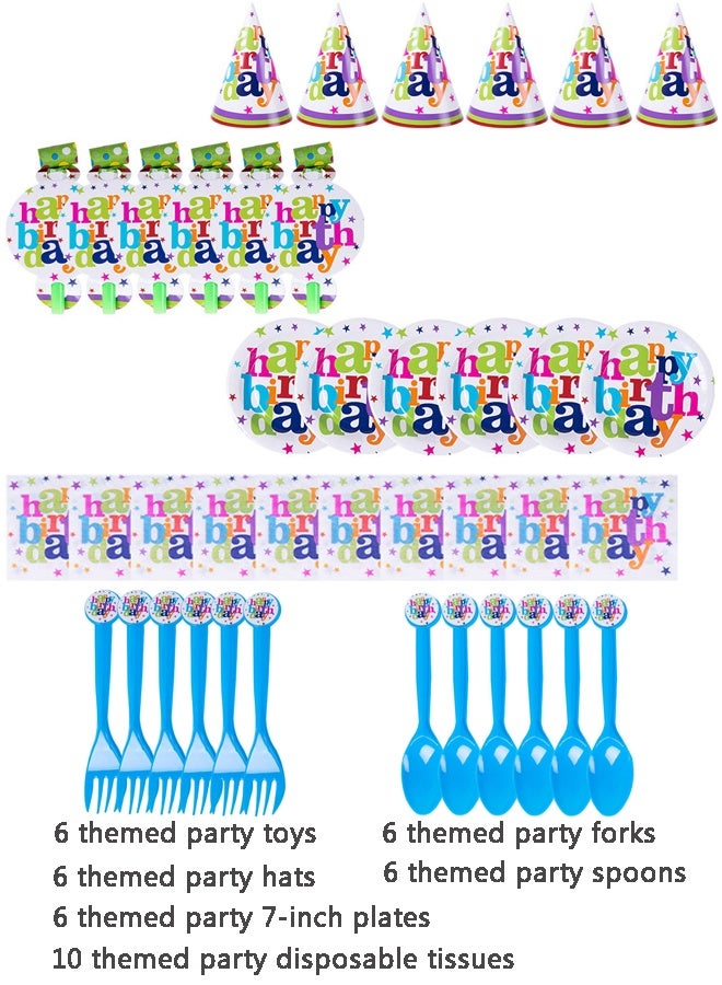 40 pieces of cartoon themed birthday party disposables set - Image 1